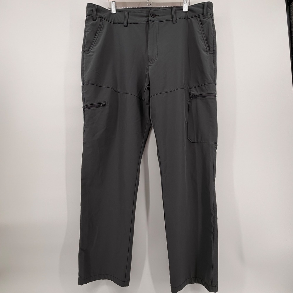 Magellan Outdoors Mens Hiking Pants 40W Gray Cargo Pockets Stretch 159222